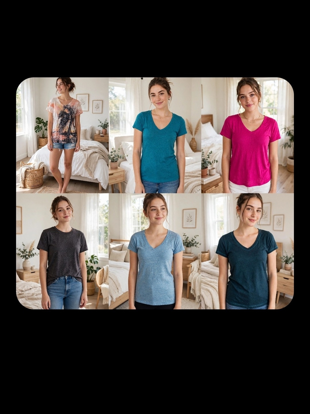 Lot of 6 Women's Burnout Tees - American Eagle + Palm Graphic - Size S/M - Y2K B